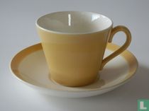 Chocolate cup and saucer dark yellow
