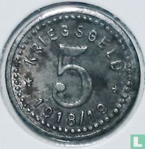 Fürstenwalde sur la Sprée 5 pfennig 1918 / 19