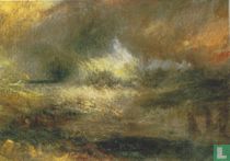 Stormy sea with blazing Wreck, 1835/40