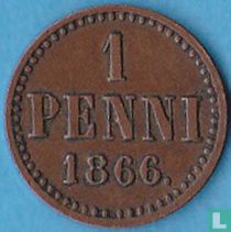Finland 1 penni 1866 (lint rechte bovenkant)