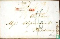 Guichet indéterminé - Unstamped letter envelope from London(1829.02.13) to Bordeaux