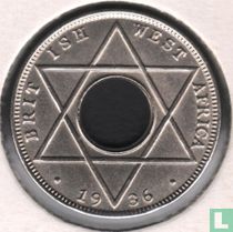 Afrique de l'Ouest britannique 1/10 penny 1936 (sans marque d'atelier - type 2)