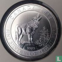 Canada 2 dollars 2015 (colourless) "Grey wolf"