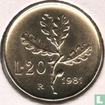 Italie 20 lire 1981