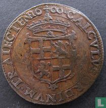 Utrecht - Koperen rekenpenning 1600 'Overwinning van Maurits bij Nieuwpoort'