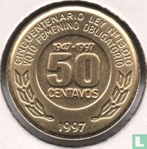 Argentina 50 centavos 1997 "50th anniversary of women's suffrage"