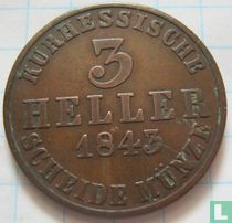 Hesse-Cassel 3 heller 1843