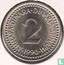 Yougoslavie 2 dinara 1990