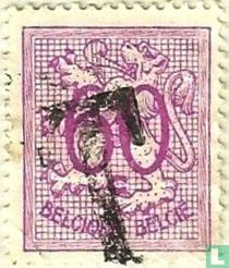 Figure on heraldic lion, with overprint T
