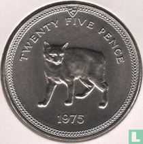 Insel Man 25 Pence 1975 (Kupfer-Nickel) "Manx Cat"