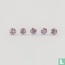 Set of 5 Pink diamonds