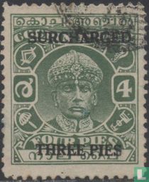 Maharadjah Rama Varma III avec surcharge