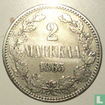 Finland 2 markkaa 1865 (type 2)