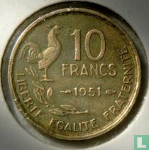 France 10 francs 1951 (sans B)