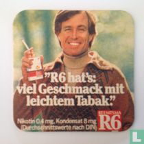 "R6 hat's: viel Geschmack mit leichtem Tabak." / Bayerisches Hefe-Weizen Export