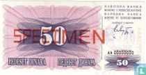 Bosnie-Herzégovine 50 Dinara 1992 (Specimen)