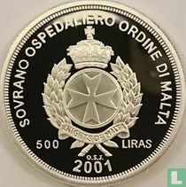 Maltezer Orde 500 liras 2001 (PROOF) "Athena"