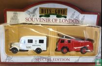 Bedford Ambulance ’LCC’ & Dennis F8 Fire Engine 'London Fire Brigade' - Souvenir of London 