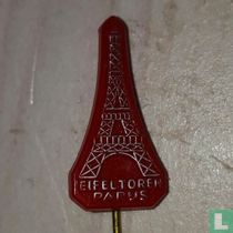 Eifeltoren Parijs [silver on red]