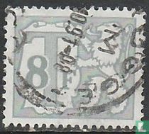 Heraldic lion and small figure