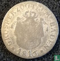 Baden 6 kreuzer 1816 (type 2)