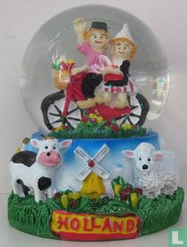 Holland boer en boerin op een fiets