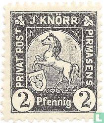 Springendes Pferd mit Wappen