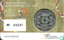 Netherlands 10 euro 2017 (coincard - first day issue) "50th Birthday Willem - Alexander"