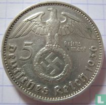Deutsches Reich 5 Reichsmark 1936 (mit Hakenkreuz - J)