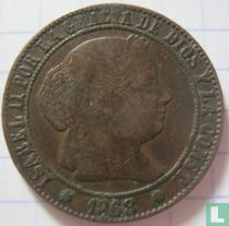 Spanien 2½ Centimo de Escudo 1868 (8-zackige Stern)