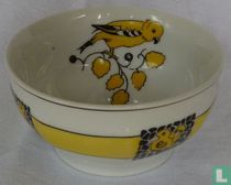Kom - Art Deco - Gele vogels