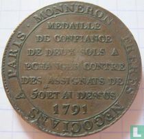 France 2 sols 1791 