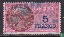 France timbre fiscal - Daussy 1936 (5,00F)  