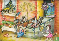 Illustratie: Katten ontbijt