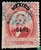 Benito Juárez (surcharge "Mexico")