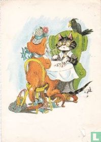 Illustratie: Katten kaartspel