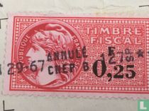 France Timbre fiscal - Daussy 1964 (0,25)