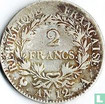 Frankrijk 2 francs AN 12 (A - NAPOLEON EMPEREUR)