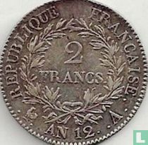 Frankrijk 2 francs AN 12 (A - BONAPARTE PREMIER CONSUL)