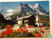Talmuseum und prot.Kirche,Fiescherwand,Hornli,Eiger