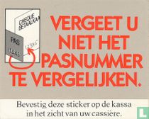 Vergeet u niet het pasnummer te vergelijken.