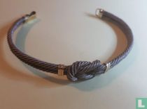 STALEN ARMBAND MET GOUD EN GOUDEN VEILGHEIDSLOT