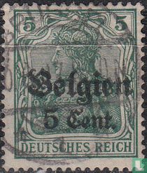 German stamps with overprint "Belgien"