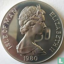 Man 1 crown 1980 (koper-nikkel - met punt tussen OLYMPICS en LAKE) "1980 Winter Olympics in Lake Placid"