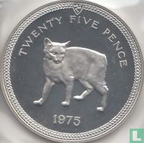 Insel Man 25 Pence 1975 (Silber) "Manx Cat"