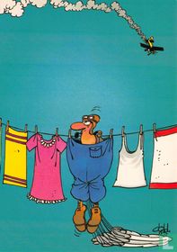 Parachutist aan waslijn