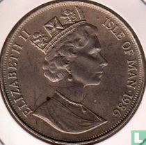 Isle of Man 1 crown 1986 (copper-nickel) "Football World Cup in Mexico - flags"