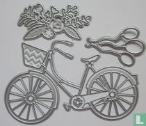 Damesfiets met bloemen/ballonnen