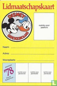 Disney Boekenclub Lidmaatschapskaart 