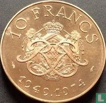 Monaco 10 francs 1974 (trial - cupronickel) "25th anniversary of Reign of Prince Rainier III"